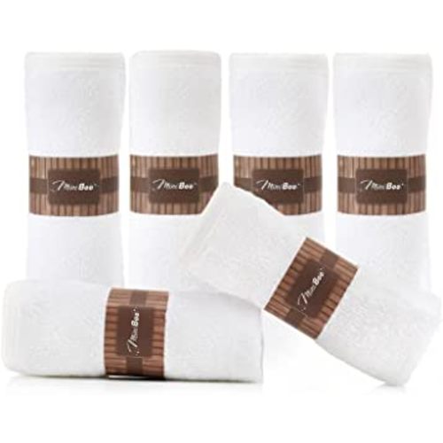 MINIBOO Premium Baby Washcloths - Extra Soft and Absorbent Newborn Bath Face Towel - Bamboo Washcloths for Sensitive Skin - Natural Reusable Baby Wipes - Suitable for Baby Gifts