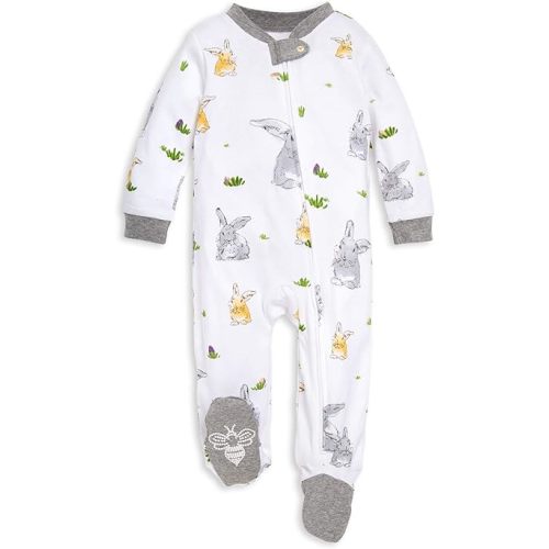 Burt's Bees Baby Boys' Sleep and Play Pjs, 100% Organic Cotton One-piece Zip Front Romper Jumpsuit Pajamas