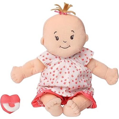 Manhattan Toy Baby Stella Peach with Light Brown Hair Soft First Baby Doll for Ages 1 Year and Up, 15"