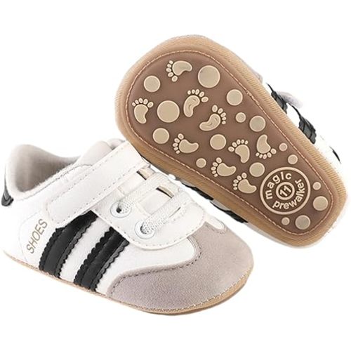 Baby Boys Girls Sneakers Toddler Non-Slip Soft Rubber Sole First Walking Shoes Infant Newborn Crib Dress Shoes