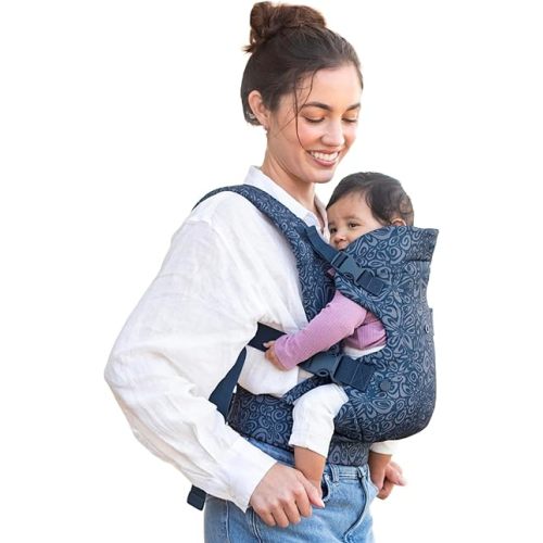 Infantino Flip 4-in-1 Convertible Baby Carrier, Adjustable, Ergonomic Hands Free Babywearing, Registry Essential, Carrier for Newborn to Toddler, Floral Navy
