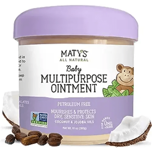 Matys Multipurpose Baby Ointment, All Over Gentle Skin Protection for Newborns & Up, Soothes Dry Irritated Skin, Diaper Area, Dry Scalp, Drool Irritation, Petroleum Free, Fragrance Free, 10 oz tub