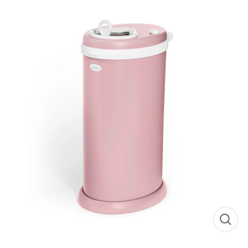 Ubbi stainless steel diaper pail - Matte fig Blossom