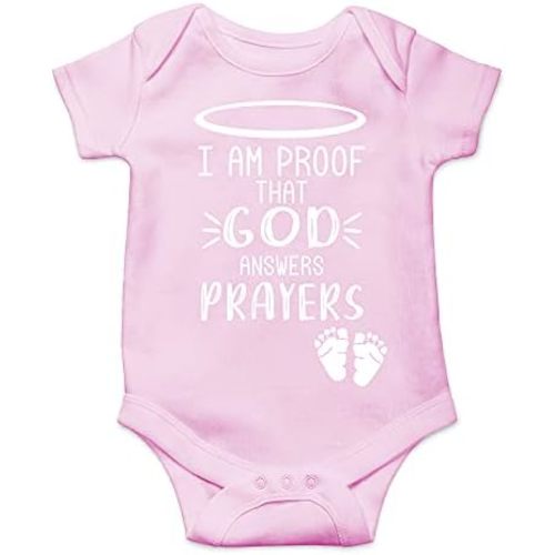 CBTwear I Am Proof That God Answers Prayers - Baby Clothes - Funny Newborn Bodysuit Outfits for Boys and Girls