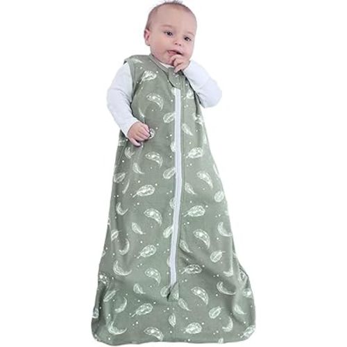 Owlivia Baby Organic Cotton Sleeping Bag with 2-Way Zipper, Organic Cotton Wearable Blanket,Unisex Sleep Sack