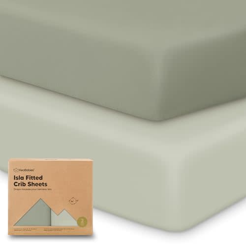 2-Pack Crib Sheets for Boys, Girls - Viscose Derived from Bamboo Fitted Crib Sheet, Baby Crib Sheets Neutral, Crib Mattress Sheet, Toddler Bed Sheets, Baby Sheets for Crib Fitted Sheets (Lichen)