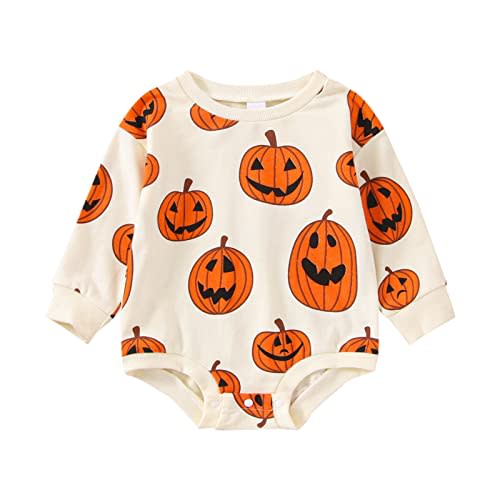 Baby Halloween Outfit Boy Girl Pumpkin Patch Sweatshirt Romper Sweater Shirt Cute Newborn Toddler Clothes