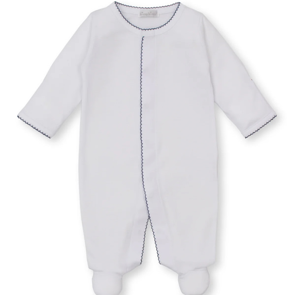 White/Navy Kissy Basics Footie NEW
