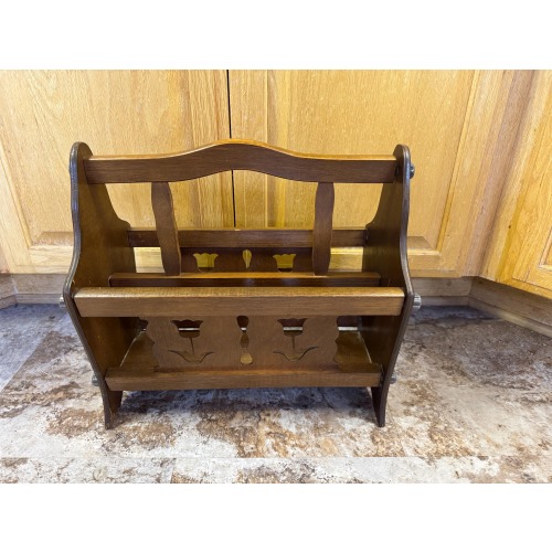 Vintage Wood Magazine Record Rack Tulip Design