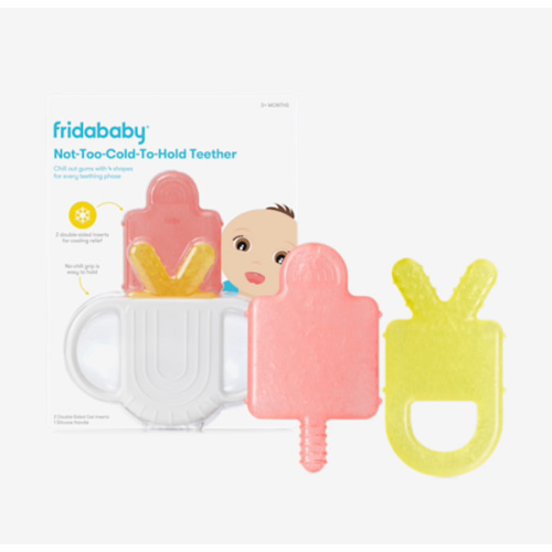 Frida Baby Silicone Teething Toys, 4-in-1 Teether for Babies & Infants, Teething Relief for 0-18 Months, Not-Too-Cold-to-Hold Baby Teether, BPA-Free