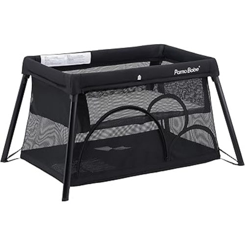 Pamo Babe Travel Crib Lightweight Playpen Baby Playard with Bassinet Portable Mini Playard