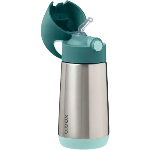 b.box 12 oz Insulated Water Bottle: Keeps Drinks Cold up to 8 Hours, Warm up to 6 Hours. Double Wall Stainless Steel Kids Water Bottle. Dishwasher Safe (Emerald Forest, 12 oz)