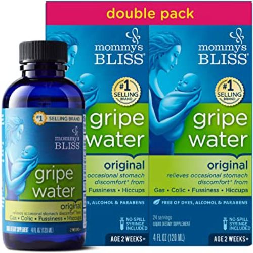 Mommy's Bliss Original Gripe Water, Gas and Colic Relief, Gentle and Safe, Made for Infants, 2 Weeks+, 4 Fl Oz (Pack of 2)