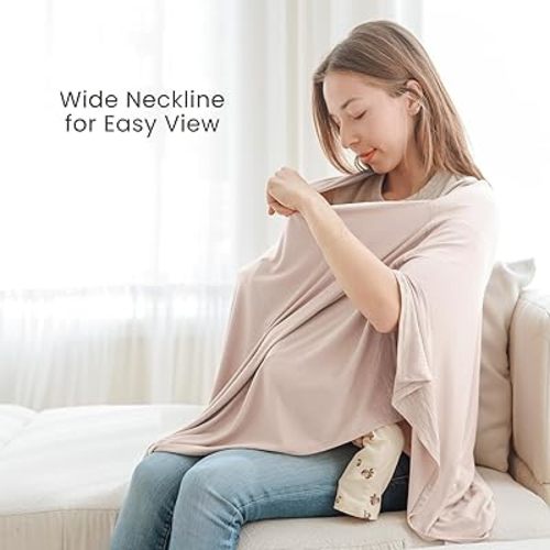 Knit Nursing Cover for Breastfeeding, 360 Full Privacy (Blush Beige)