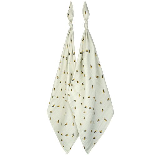Bumblebee Bamboo Muslin Two-Piece Burp Cloth Set
