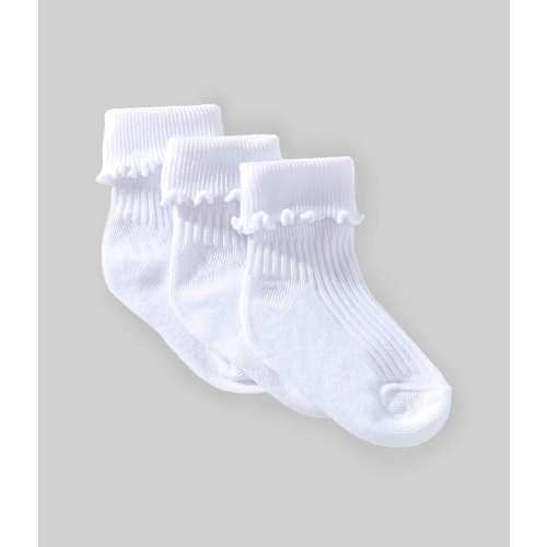 Edgehill Collection Baby Girls Lettuce Edge 2-Pack Socks