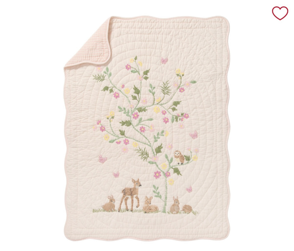 AERIN Fawn Baby Quilt, Cotton, Hand-Quilted | Pottery Barn Kids