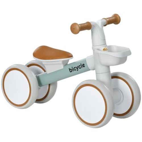 Qaba Balance Bike for Toddlers 1-3 Years, Baby Balance Bike with Adjustable Seat, Silent Wheels, No Pedal Bike, Green