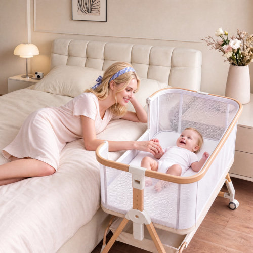 Zoomie Kids Baby Bassinet Bedside Sleeper, 6-Level Height Adjustable Bedside Crib with 360°Lockable Wheels, Portable Bassinet for Newborns and Infants,Pink | Wayfair