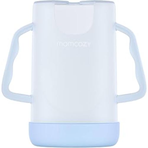 Momcozy Squeeze Pouch Holder for Food Pouches and Drink Boxes, Baby Pouch Holder Allows Baby to Self-Feed and Avoid Messes, Baby Food Pouch Holder Handle is Easy to Grip, Comfortable, Blue