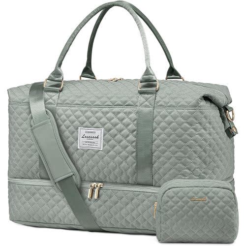 LOVEVOOK Travel Duffle Bag,Weekender Bags for Women with Shoe Compartment，Carry on Overnight Bag with Toiletry Bag,Gym Duffel Bag with Wet Pocket, Hospital Bags for Labor and Delivery
