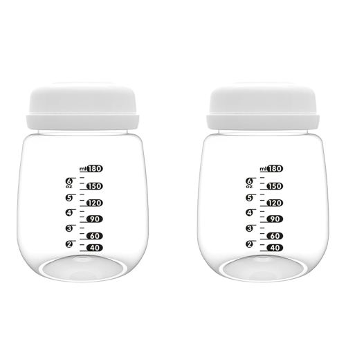 2pcs Breast Pump Collection Bottles for Spectra S2 S1 9 Plus Motif Luna Breast Pumps, 6.oz 180ml Reusable Wide Neck Bottles with Collar and Sealing Disc, Replace for Spectra Bottle