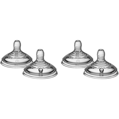Tommee Tippee Closer to Nature Baby Bottle Feeding Nipple Replacement, Medium Flow, 3+ Months, Level 2 – 2 Count (Pack of 2)