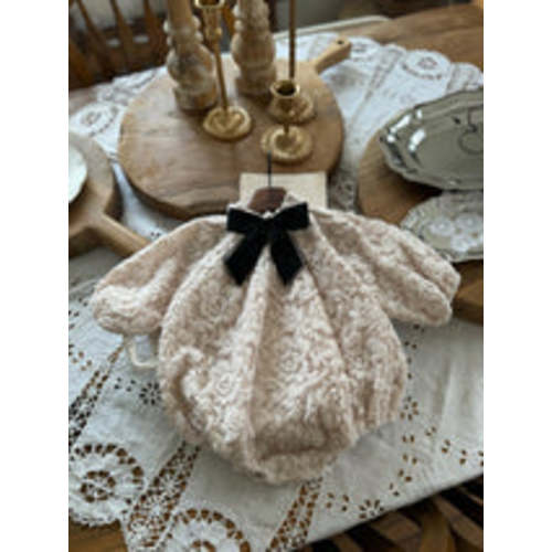 Lace Ribbon Romper _Beige Pink – PIPIROO