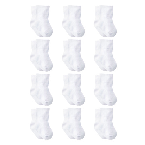 Gerber Gender Neutral Unisex Wiggle-Prof Jersey Crew Socks, 12-Pack, Sizes 0/6 Months - 6/12 Months