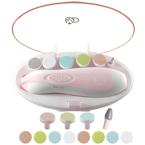 Baby Nail Clippers 20 in 1 by Royal Angels | Safe Electric Baby Nail Trimmer, Baby Nail File Kit, Additional Replacement Heads, Newborn Toddler Toes and Fingernails, Trim and Polish (Pink)