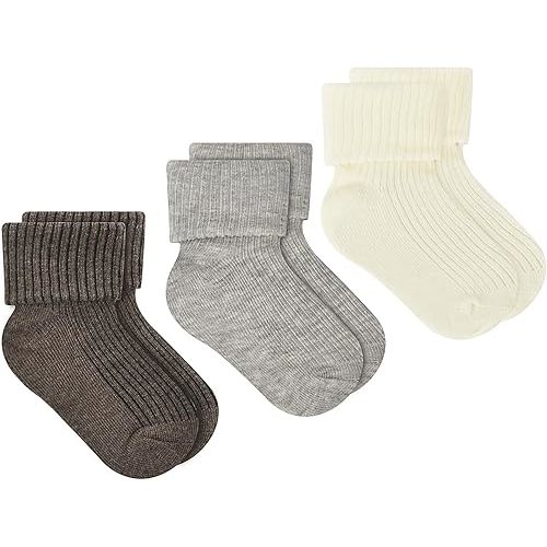 JAKIDAR Organic Cotton Baby Socks Seamless Washable Infant Toddler Kids Sock, 6 Months to 5 Years (Pack of 3)
