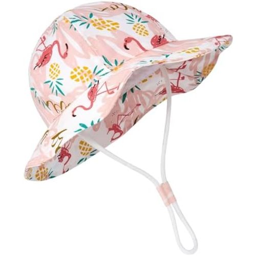 Durio UPF 50+ Baby Sun Hat - Wide Brim Beach Bucket Hats for Infant Girls 0-4T, Outdoor Summer Hat for Newborn to Toddler