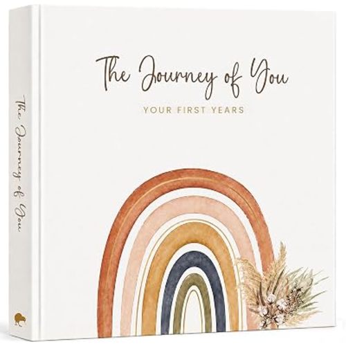 Baby Memory Book, First 5 Years, Boho Rainbow Baby Scrapbook and Keepsake