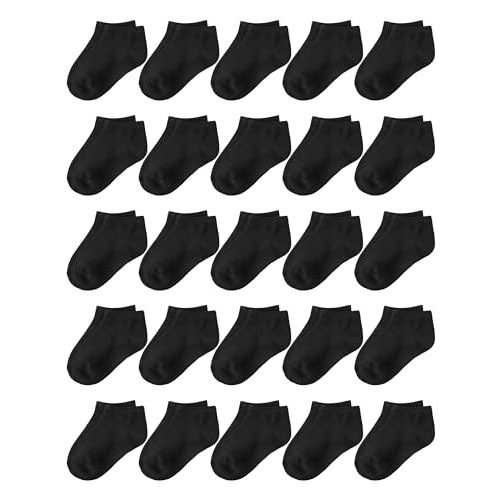 Glooarm 25 Pairs Toddler Socks, Boys Socks Kids Ankle Socks Low Cut Half Cushion Socks for Boys Girls