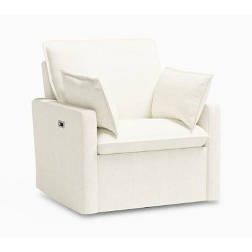 Paxton Pillow Relaxed Power Recliner Rustic Linen White