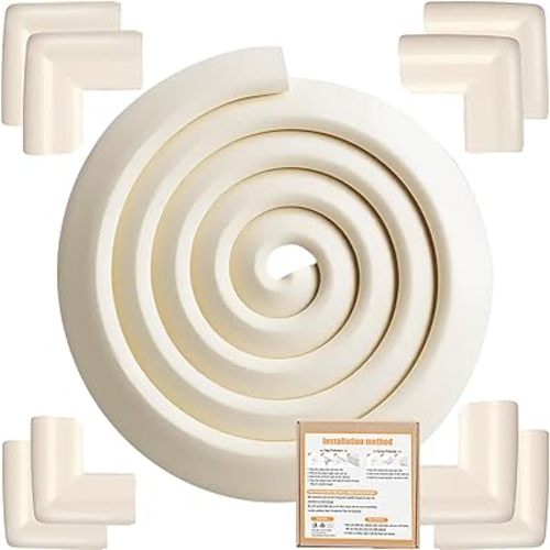 Edge Corner Protector Baby Proofing for Furniture(20 ft Edge 8 Adhesive Corner Protector), Heavy-Duty Soft NBR Foam Fireplace Tables Safety Bumper Protection Guards(Pre-Taped, Easy Installation)