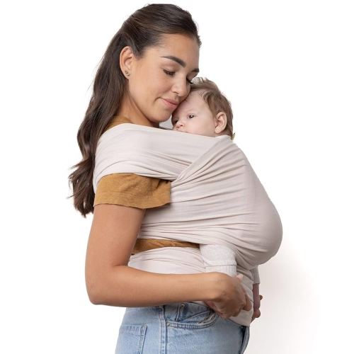 Boba Baby Wrap Carrier – Original Baby Sling Carrier for Newborns (7–35 lbs), Soft, Secure, Hands-Free & Ergonomic, Ideal for Comfortable Bonding, New Parents (Beige)