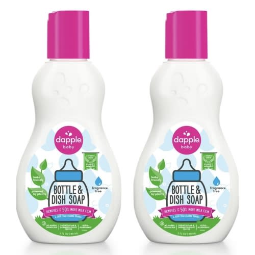 Dapple Baby Travel Size Bottle & Dish Soap Fragrance-Free (Pack of 2)