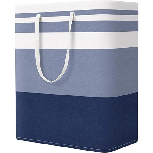 StorageRight Laundry Basket Hamper Large Collapsible Laundry Hamper with Easy Carry Handles，Freestanding Clothes Hampers for Laundry, Bedroom, Dorm, Clothes, Towels, 125L, Gradient Blue