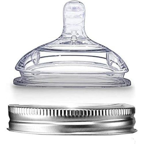YeeBeny Mason Jar Bottle Nipples, Pacifier Mason Can Lid BPA Free Baby Bottles Nipples Lid Suitable for 7cm Mason jar, Turn Any Mason Jar into a Baby Bottle