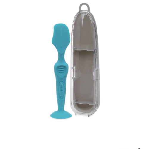 Dr. Talbot's Diaper Cream Soft Silicone Brush with Suction Base & Hygienic Case, Aqua, Full Size