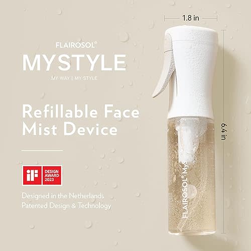 FLAIROSOL Spray Bottle - Small Travel Spray Bottle, Ultra Fine Continuous Water Mist 3.04oz / 90ml, White