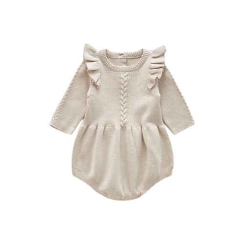 Lizzie Ruffle Sleeve Knit Cotton Bodysuit, 6-9M