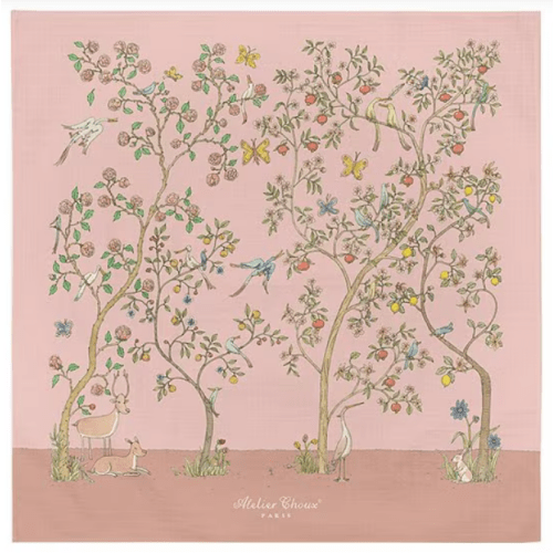 Atelier Choux Paris Baby Organic Cotton In Bloom Swaddle Blanket with Gift Box