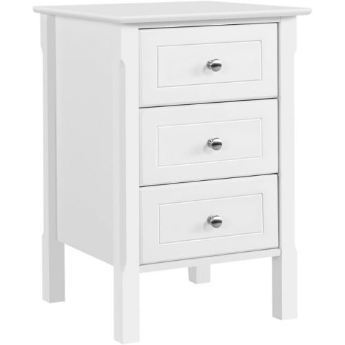 Yaheetech 3 Drawer End Table with Solid Wood Legs for Living Room