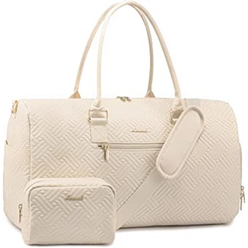 LOVEVOOK Travel Duffle Bag, Weekender Bag for Women with Toiletry Bag, Carry on Overnight Bag with Shoe Compartment, Gym Duffel Bag with Wet Pocket, Mommy Hospital Bags for Labor and Delivery
