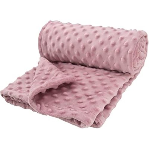 Baby Blanket Double Layer Minky Baby Blanket with Double Side Dotted Backing Ultra Thick Bed Throws Fleece Plush Baby Blanket Super Soft Minky Dot Baby Blanket for Toddler 30" x 40"