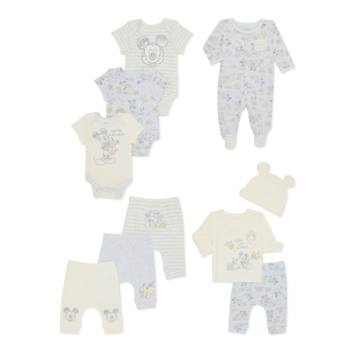 Disney Baby Wishes + Dreams Mickey Mouse Layette Shower Gift Set Bundle, 13-Piece, Sizes NB-3/6M