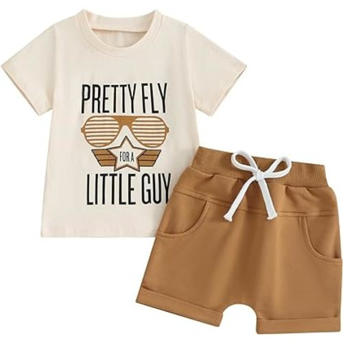 Kupretty Baby Boy Clothes Toddler Summer Outfit Short Sleeve T-Shirt Tee Tops Joggers Casual Shorts 2Pcs Clothing Set