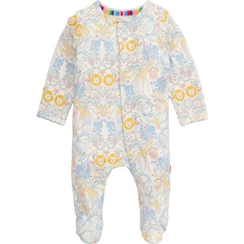 Nikki Jungle Animal Print Magnetic Footie, 0-3M